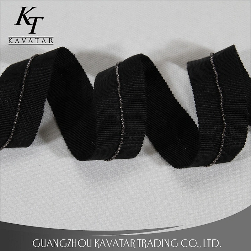 Factory Price Polyester Grosgrain Tape With Mini Accessories Bead