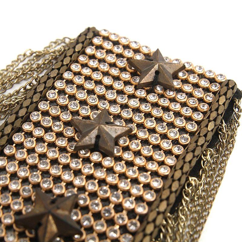 wholesale  designer badges cloth stickers Sew on for clothing accessories decoration 3D patch  rhinestone Metal Chain Tassel
