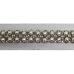 kavatar  wholesale new Handmade Bead lace Embroidered Tulle Trim wedding with Accessories Beads Rhinestones