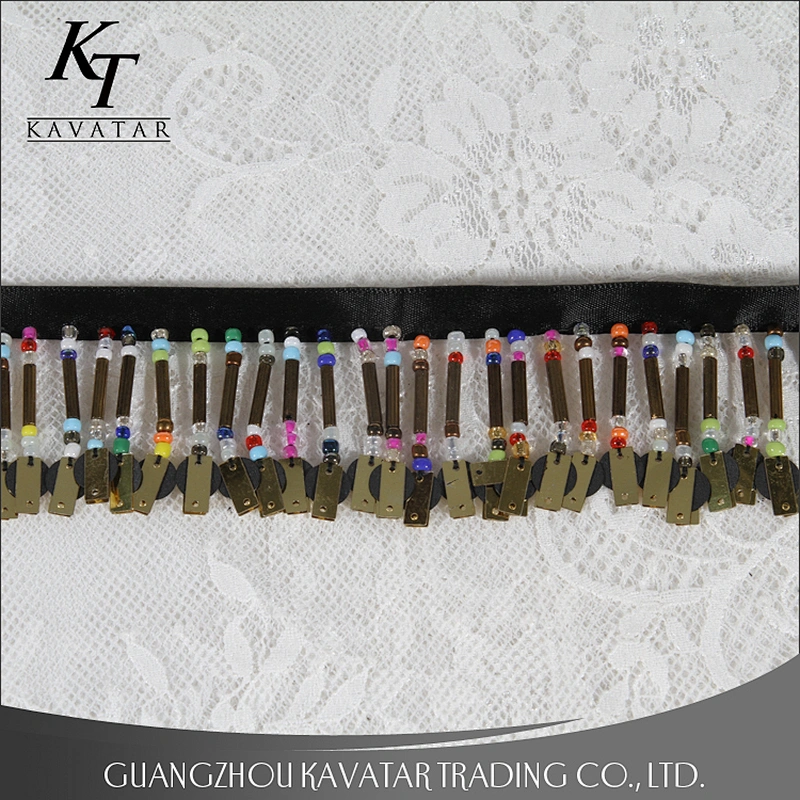 Wholesale gold sequin fringe trim ribbon indian style garment accessories