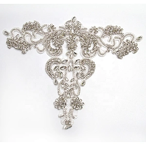 Christmas Cherry Flower Decorative Sew on Rhinestone Beaded Patches Wholesale patches for clothing