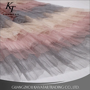 Fashion design multiple colorful layers mesh fabric for women dress