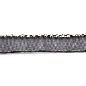 Wholesale Chain lace trim beaded 1.1 cm Sew-On lace trim Polyester net mesh Lace trimmings for clothes  Accessories