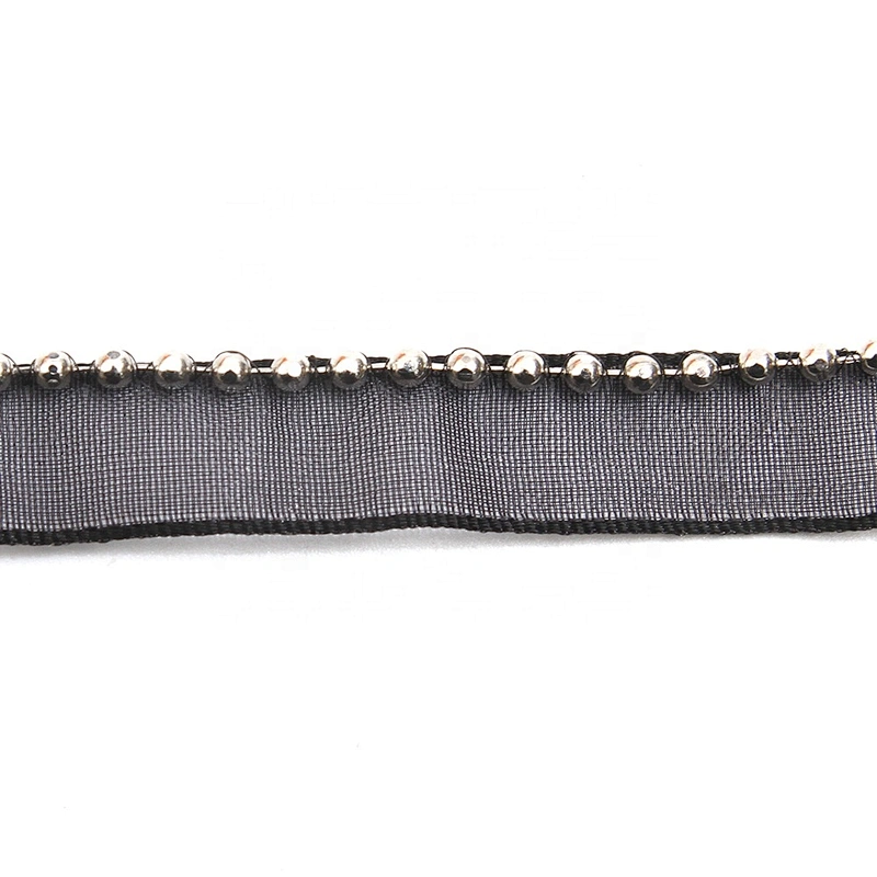 Wholesale Chain lace trim beaded 1.1 cm Sew-On lace trim Polyester net mesh Lace trimmings for clothes  Accessories