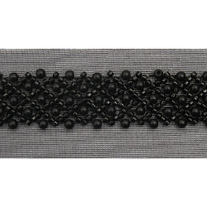 Wholesale Embroidery beaded lace trim 4.7 cm Mesh fabric lace trims beautiful Accessories for dress 3D wedding Designer