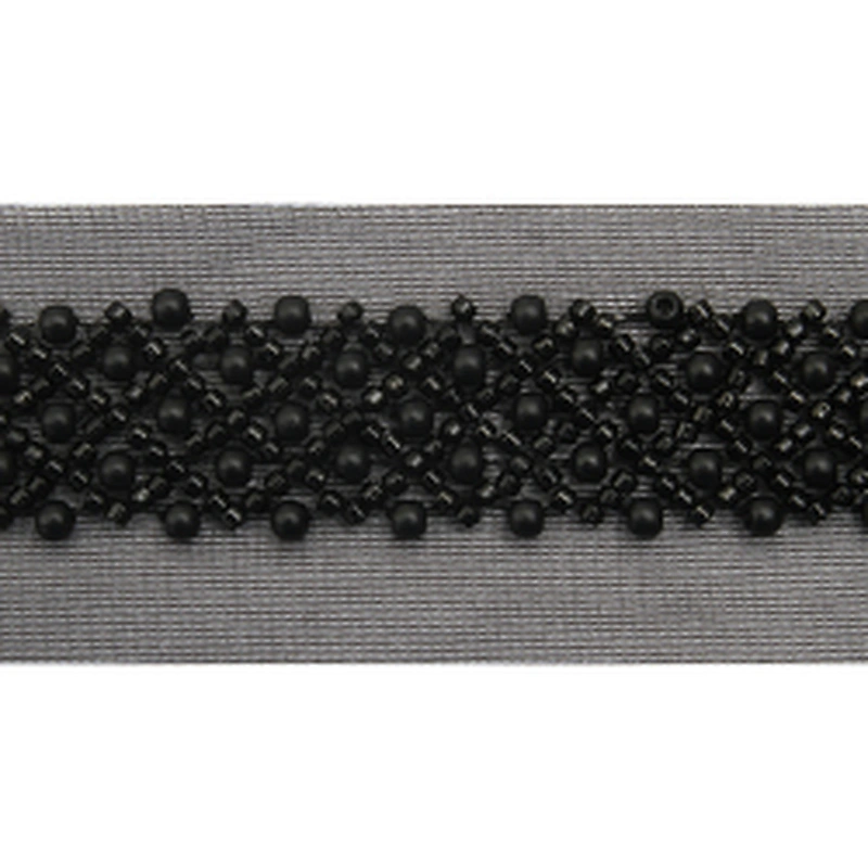 Wholesale Embroidery beaded lace trim 4.7 cm Mesh fabric lace trims beautiful Accessories for dress 3D wedding Designer