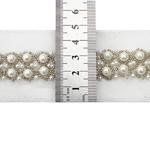 kavatar  wholesale new Handmade Bead lace Embroidered Tulle Trim wedding with Accessories Beads Crystals & Rhinestones