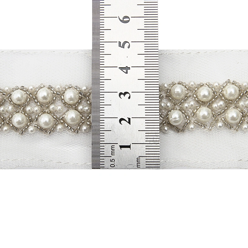 kavatar  wholesale new Handmade Bead lace Embroidered Tulle Trim wedding with Accessories Beads Crystals & Rhinestones