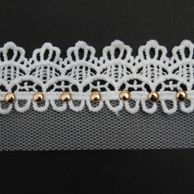 Wholesale 3.5cm Size Studs trim ribbon diy handmade costume dress sewing bead lace trim Design Rivets Trims