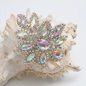 Christmas Cherry Flower Decorative Sew on Rhinestone Beaded Patches Wholesale patches for clothing