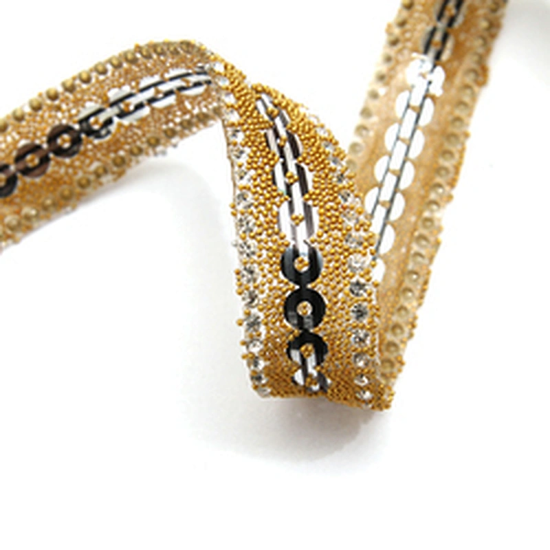 wholesale hot fix tape with rhinestone hot fix trimming chain glitter trim for DIY garment dresses Accessories