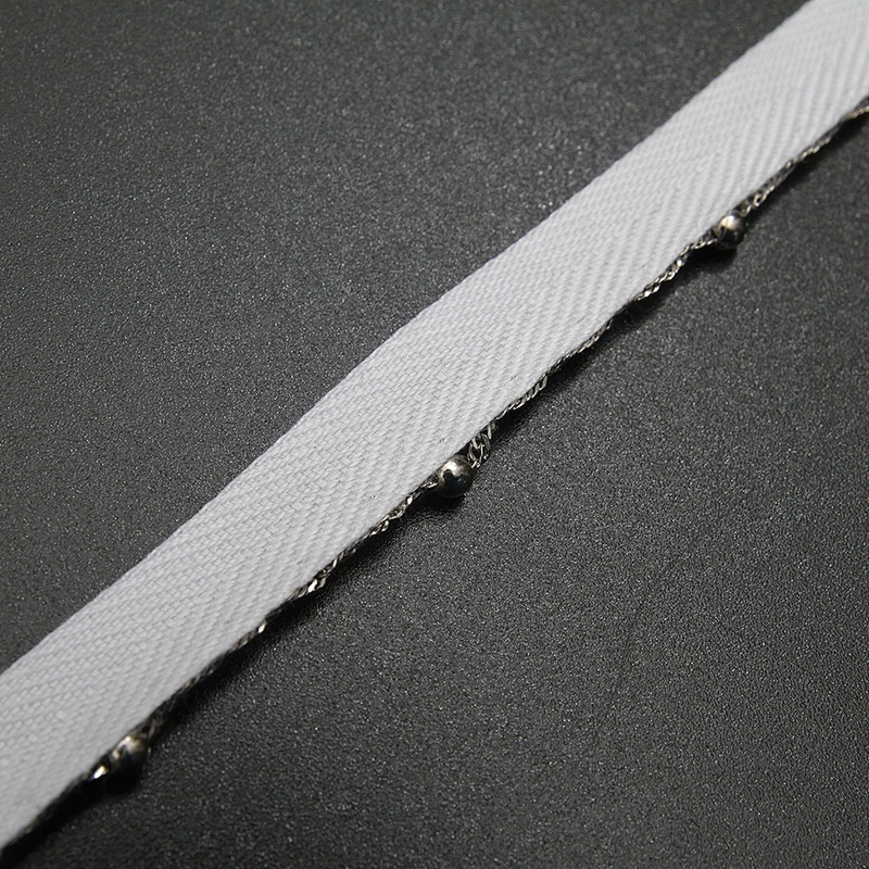 Wholesale Chain lace trim beaded 1.1 cm Sew-On lace trim Woven herringbone tape lace trimmings for clothes