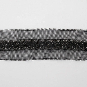 beaded  fringe sequin beaded lace trim  beads fringe