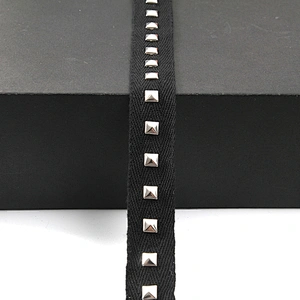 Black Studs trim ribbon diy handmade costume dress sewing bead lace trim Design Rivets Trims