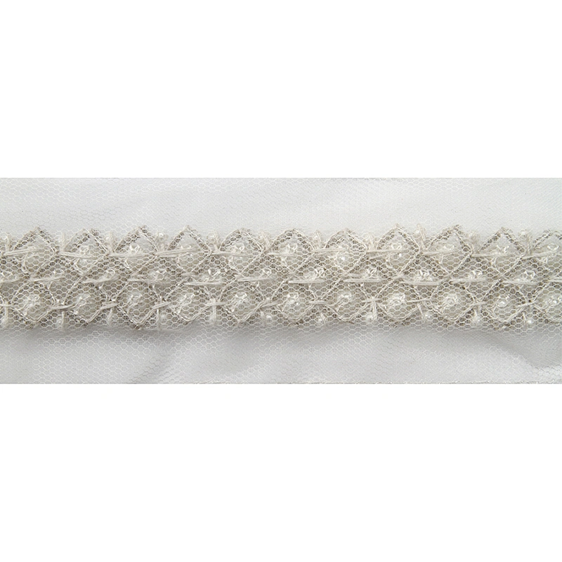 kavatar  wholesale new Handmade Bead lace Embroidered Tulle Trim wedding with Accessories Beads Crystals & Rhinestones