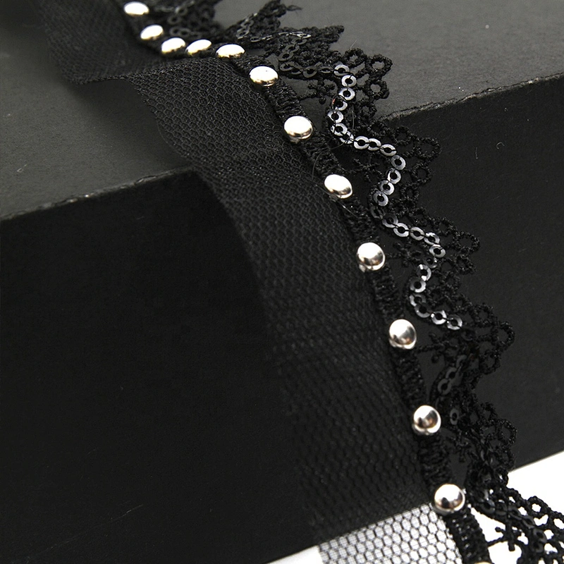 Wholesale 3.1cm Size Studs trim ribbon diy handmade costume dress sewing bead lace trim Design Rivets Sequins Trims