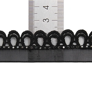 Wholesale Chain lace trim rhinestone 2.3 cm Sew-On lace trim Polyester net mesh Lace trimmings wedding for clothes  Accessories