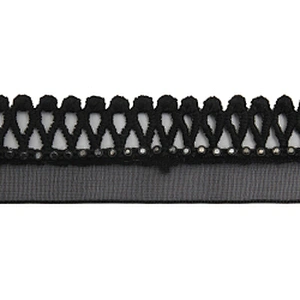 Wholesale Chain lace trim rhinestone 2.4 cm Sew-On lace trim Polyester net mesh Lace trimmings wedding for clothes  Accessories
