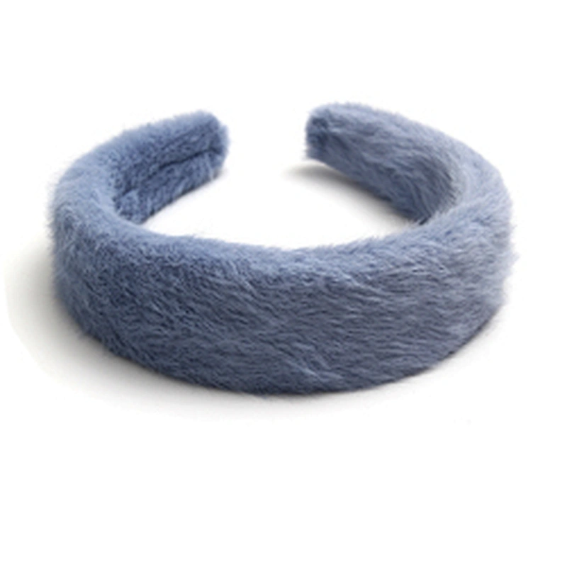 Factory sells colorful hair plush tie elastic creative fluffy fashion hair hoop woman hairband girls headbands fur headband