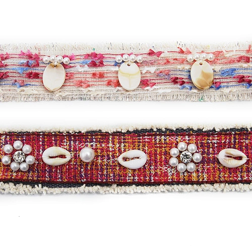 Shell shape Wholesale Personalized Multi lace trim pearl Embroidery Ribbon Cotton Ribbon trims and garment accessories