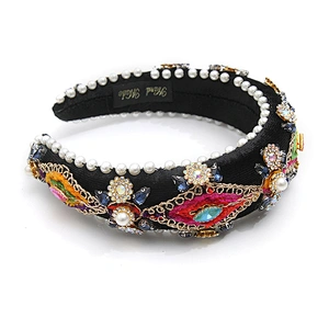 wholesale Hair Decoration Velour Crystal And Rhinestone Cup chain Decorated hair accessories Hairbands WOMEN HEADBAND
