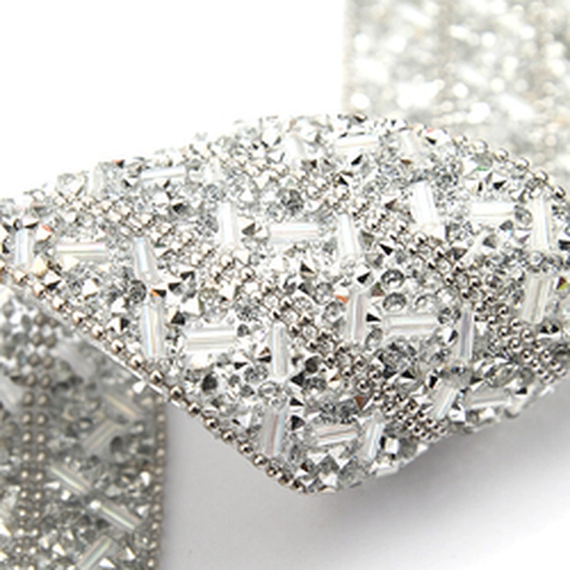 wholesale hot fix tape with rhinestone hot fix trimming chain glitter trim for DIY garment dresses Accessories