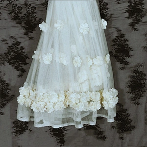 Kavatar Lace Organza Fabric White Flower Embroidery African lace fabric