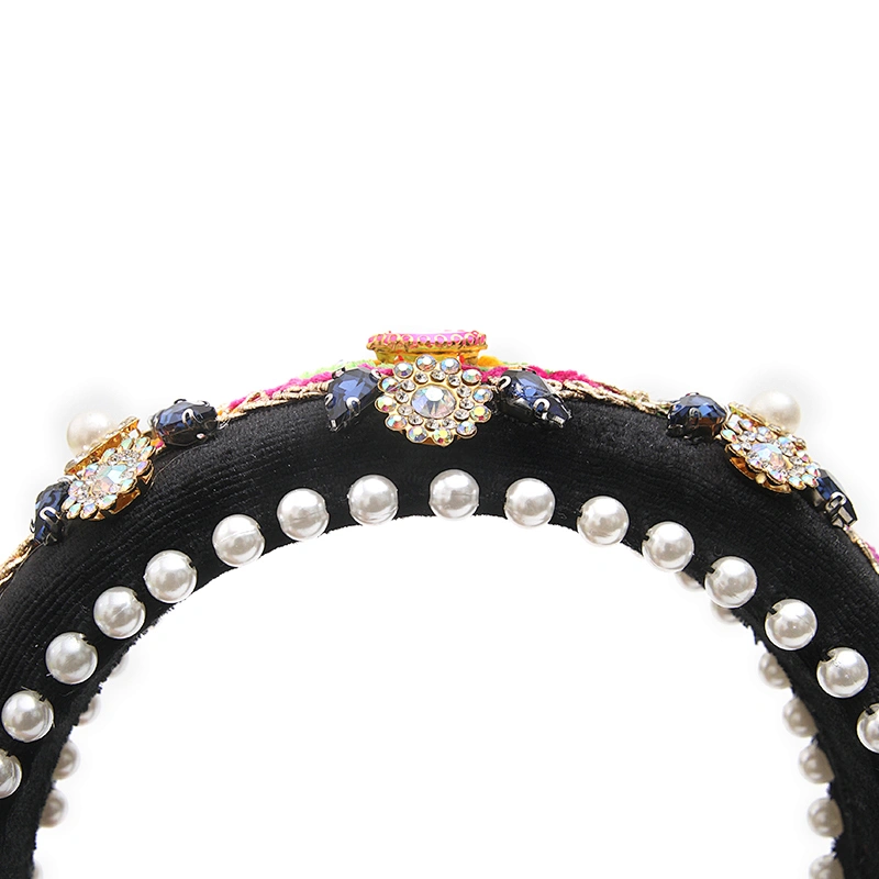 wholesale Hair Decoration Velour Crystal And Rhinestone Cup chain Decorated hair accessories Hairbands WOMEN HEADBAND
