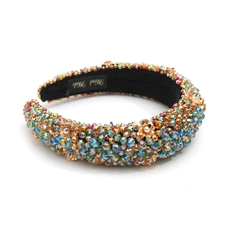 wholesale Hair Decoration Velour Crystal And Rhinestone Cup chain Decorated hair accessories Hairbands WOMEN HEADBAND