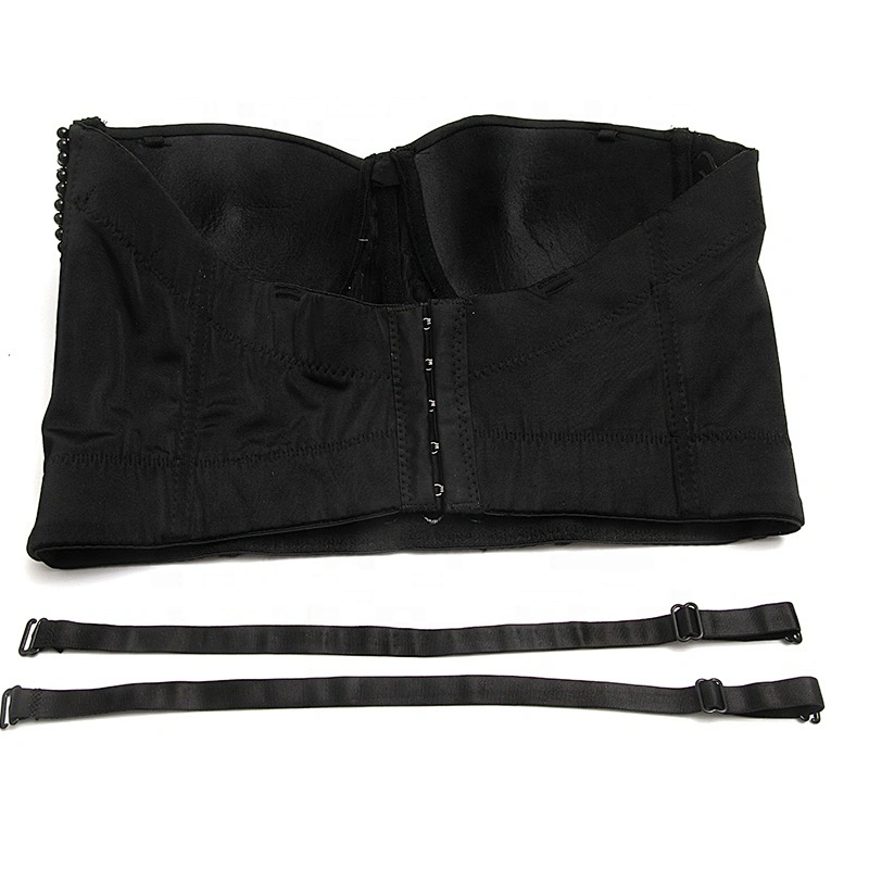 High corset crop top sexy black women's handmade rhinestone diamond sexy underwear fashion sexy underwear