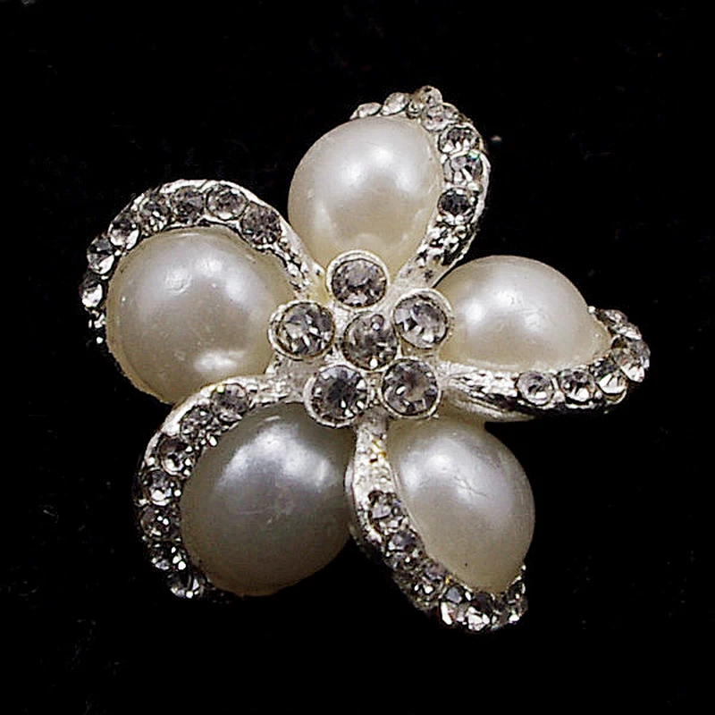 wholesale Kavatar rhinestone pearl button for bridal dress Accessories