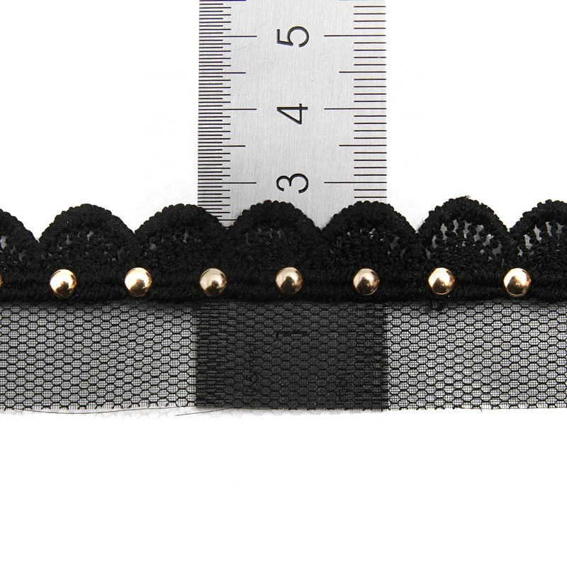 Wholesale 2.8cm Size Studs trim ribbon diy handmade costume dress sewing bead lace trim Design Rivets Trims