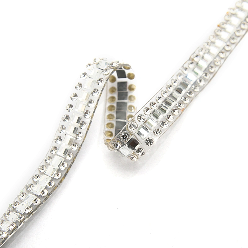 wholesale hot fix tape with rhinestone hot fix trimming chain glitter trim for DIY garment dresses Accessories