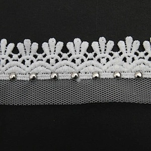 Wholesale 3.4cm Size Studs trim ribbon diy handmade costume dress sewing bead lace trim Design Rivets Trims