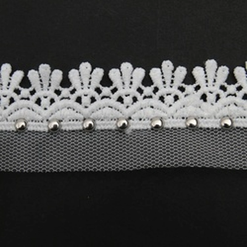 Wholesale 3.4cm Size Studs trim ribbon diy handmade costume dress sewing bead lace trim Design Rivets Trims