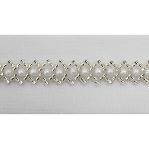 Wholesale Embroidery beaded lace trim 3.8 cm Mesh fabric lace trims beautiful White Accessories for dress 3D wedding Designer