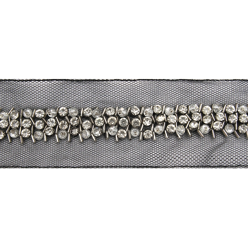 kavatar  wholesale new Handmade Bead lace Embroidered Tulle Trim wedding with Accessories Beads Crystals & Rhinestones