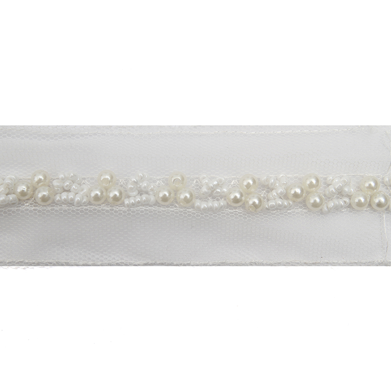 kavatar  wholesale new Handmade Bead lace Embroidered Tulle Trim wedding with Accessories Beads Crystals & Rhinestones