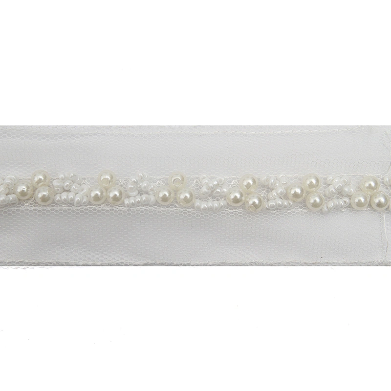 kavatar  wholesale new Handmade Bead lace Embroidered Tulle Trim wedding with Accessories Beads Crystals & Rhinestones