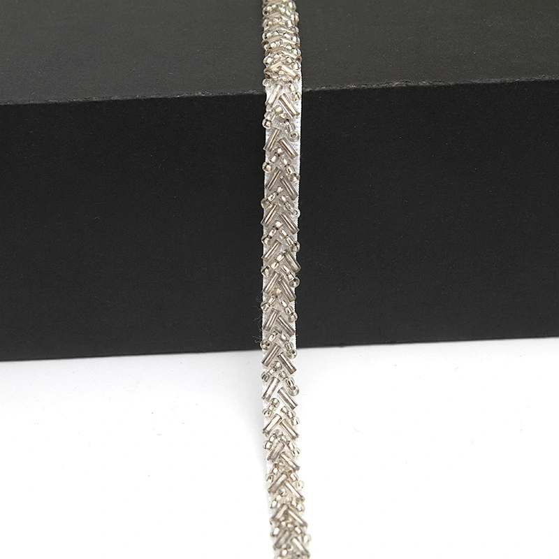 kavatar  wholesale new Handmade Bead lace Embroidered Tulle Trim wedding with Accessories Beads Rhinestones
