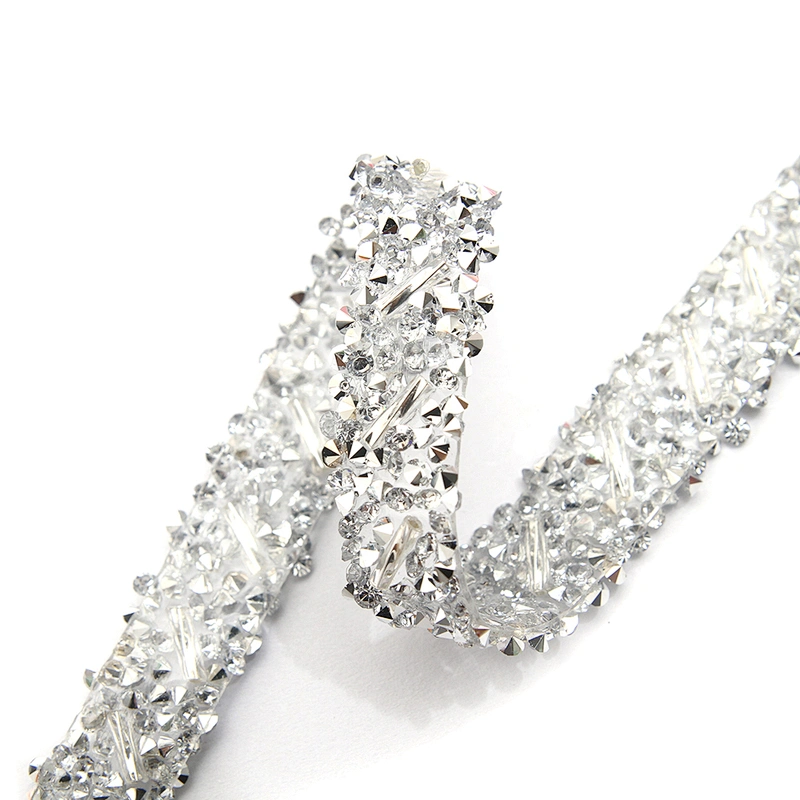 wholesale hot fix tape with rhinestone hot fix trimming chain glitter trim for DIY garment dresses Accessories