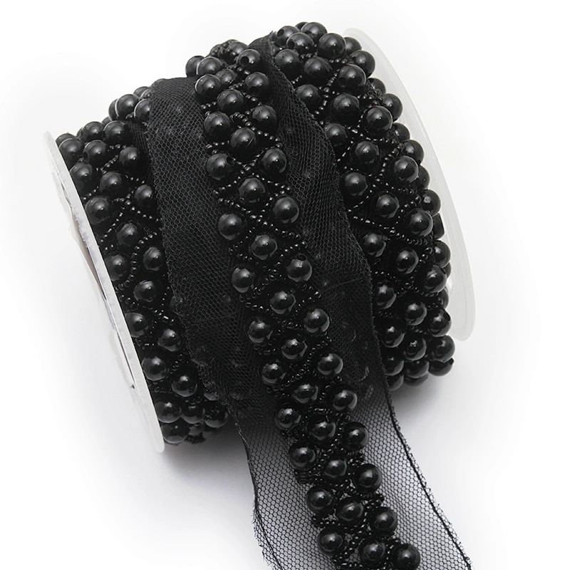 kavatar  wholesale new Handmade Bead lace Embroidered Tulle Trim wedding with Accessories Beads Crystals & Rhinestones