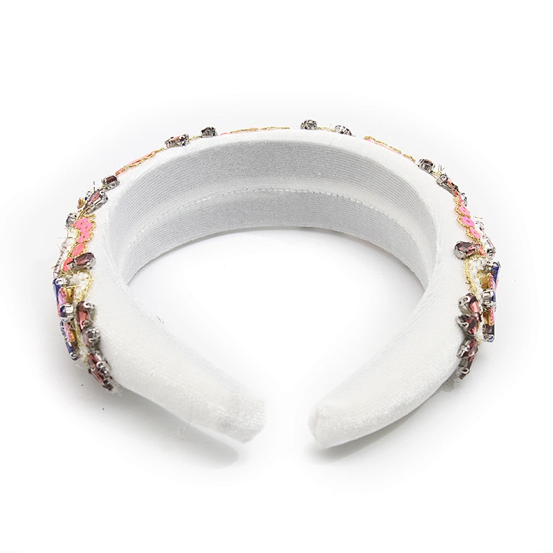 wholesale Hair Decoration Velour Crystal And Rhinestone Cup chain Decorated hair accessories Hairbands WOMEN HEADBAND