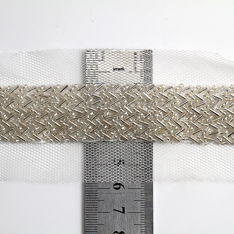 Wholesaleb elegance beaded pearl crystal trim by the yard for dresses