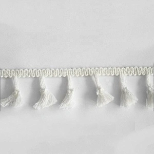 Kavatar Wholesale Customized Pure White Tassel Fringe For Garment Accessoires