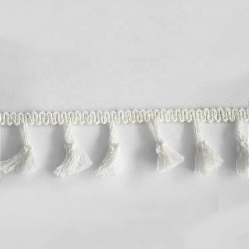 Kavatar Wholesale Customized Pure White Tassel Fringe For Garment Accessoires