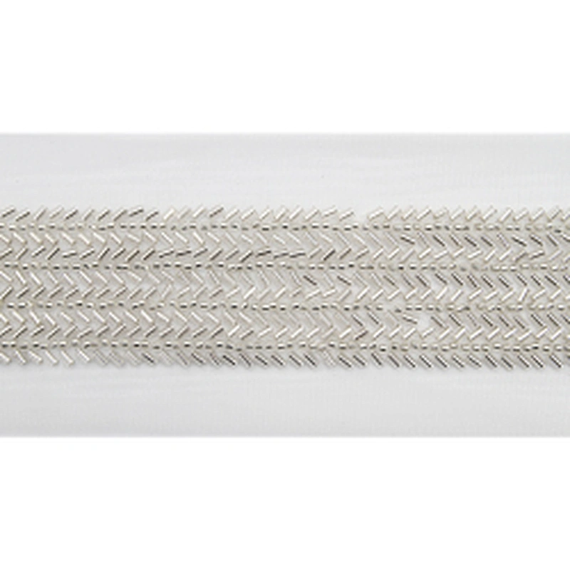 Wholesale Embroidery beaded lace trim 7.8 cm Mesh fabric lace trims beautiful Accessories for dress 3D wedding Designer