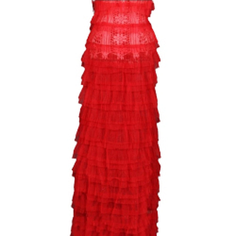 New Arrival Red Layered Ruffled Lace Trimming