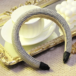 Manufacturer of square rhinestone sponge hair band, web celebrity street style headband