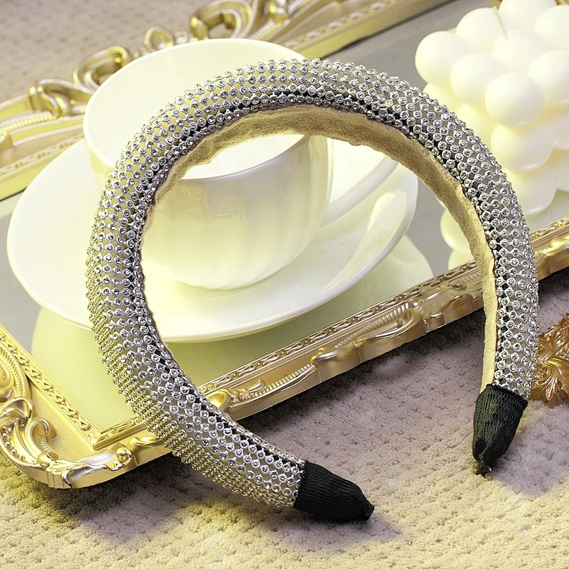 Manufacturer of square rhinestone sponge hair band, web celebrity street style headband